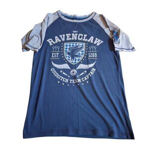 Harry Potter Wizarding World RAVENCLAW Hogwarts Quidditch Captain Shirt SZ S